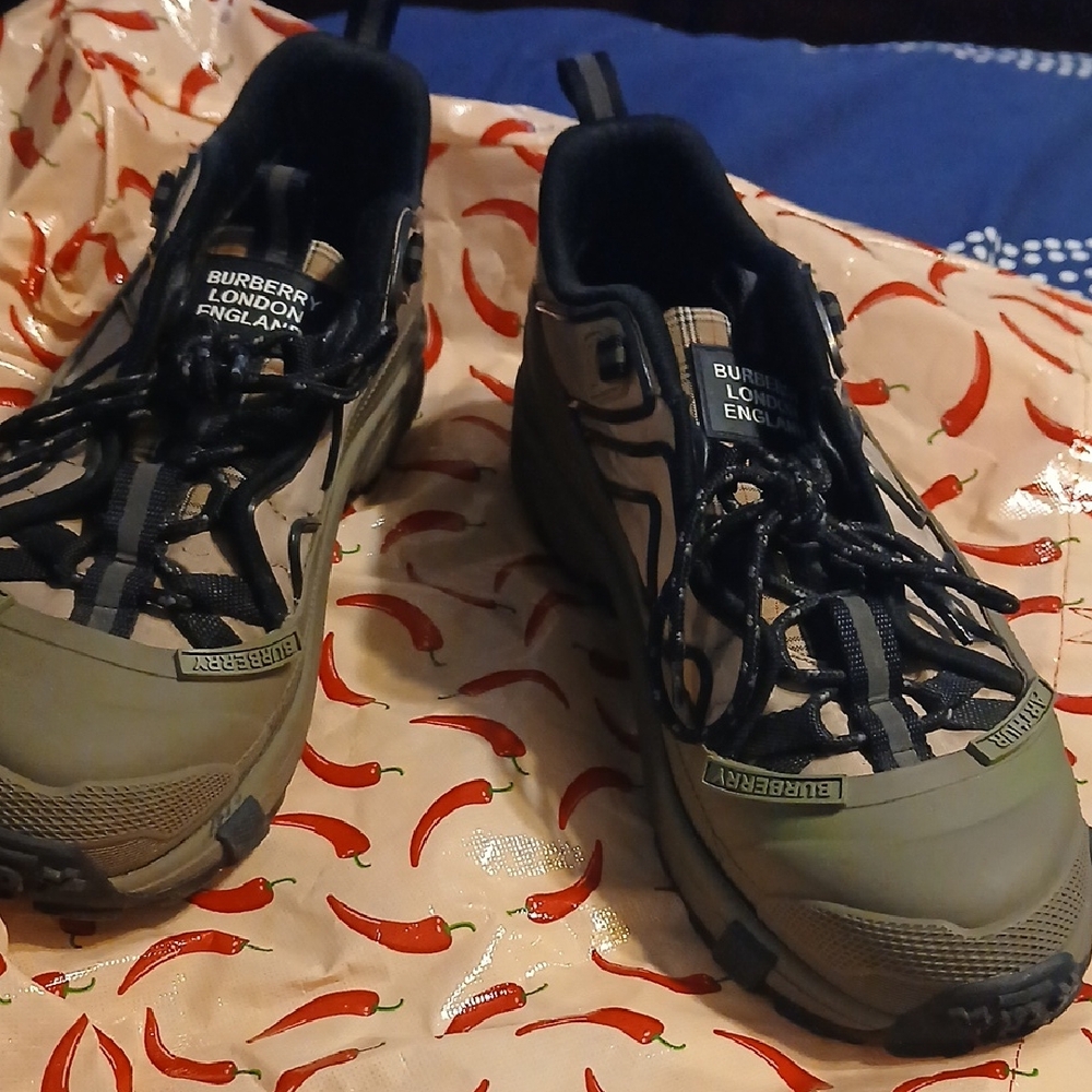 Burberry Olive and Black Trail Shoes